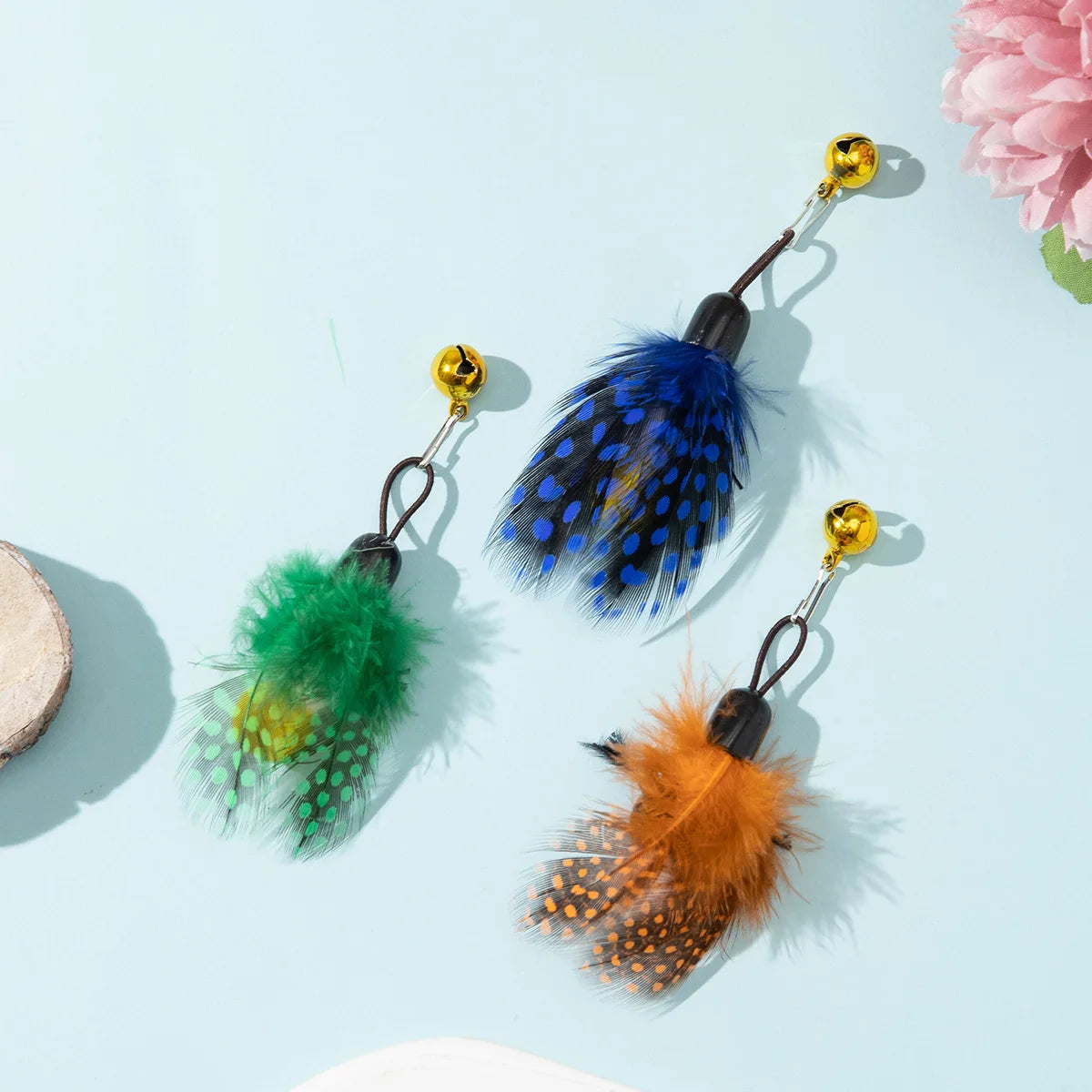 Interactive Cat Feather Toy Accessories False Toy with Bell Replacement Refill Training Kitten Toys