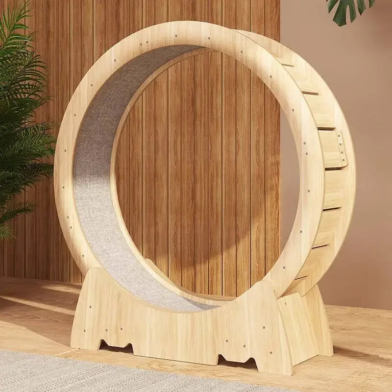 OEM Custom Factory Price Silent Exercise Running Wheel Climbing Frame Wooden Fiberboard Cat Toy cat accessories Cat Treadmill