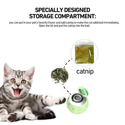 Active Rolling Ball Smart Cat Toy Wicked Ball Dog Toy With LED Lights Automatic Moving Bouncing Rotating Ball Jumping Activation