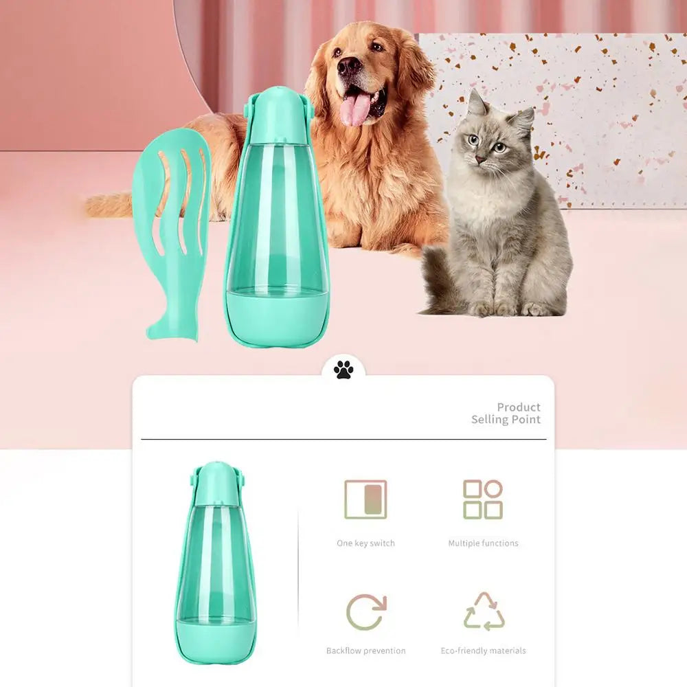 Dog Water Bottle Pet Travel Drinking Bottle 5 in 1 Outdoor Pet Accessories with Dog Drinking Bottle Food Storage Container