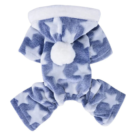 Soft Dog Pajamas Pjs Small Dogs Sweater Warm Doggy Winter Clothes Puppy Jumpsuit Flannel Onesie for Chihuahua Pet Cat Clothing