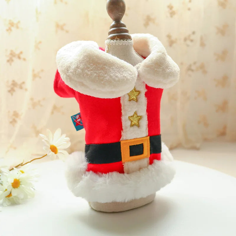 Luxury Christmas Dog Clothes for Small Dogs 2024 New Thicken Warm Fleece Dog Winter Coat Cold Weather Pet Apparel Puppy Costume