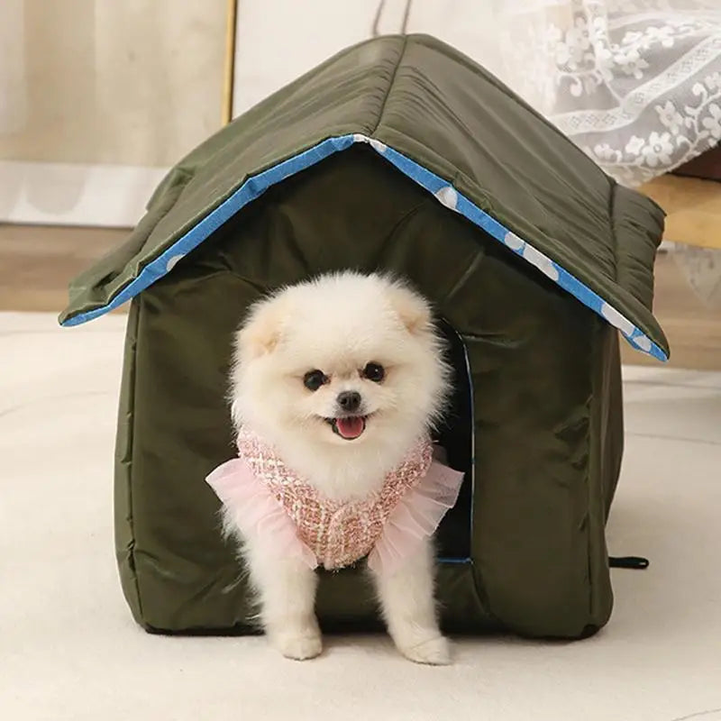 Outdoor Cat House Collapsible Winter Pet Shelter For Cats Outside Cat House With Removable Soft Mat For Outdoor Indoor Cats