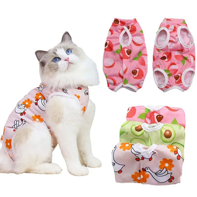 Cat Recovery Suit for Post Surgery Protection Anti-Licking Wound Kitten's Shirt Professional Cat Recovery Suit for After Spaying