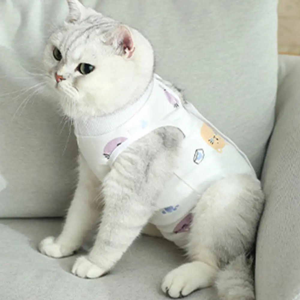 Cat Recovery Onesie Breathable Spay Abdominal Kitten Recovery Shirt Collar Alternative Kitten Onesie Clothes Kitten Shirt Coats