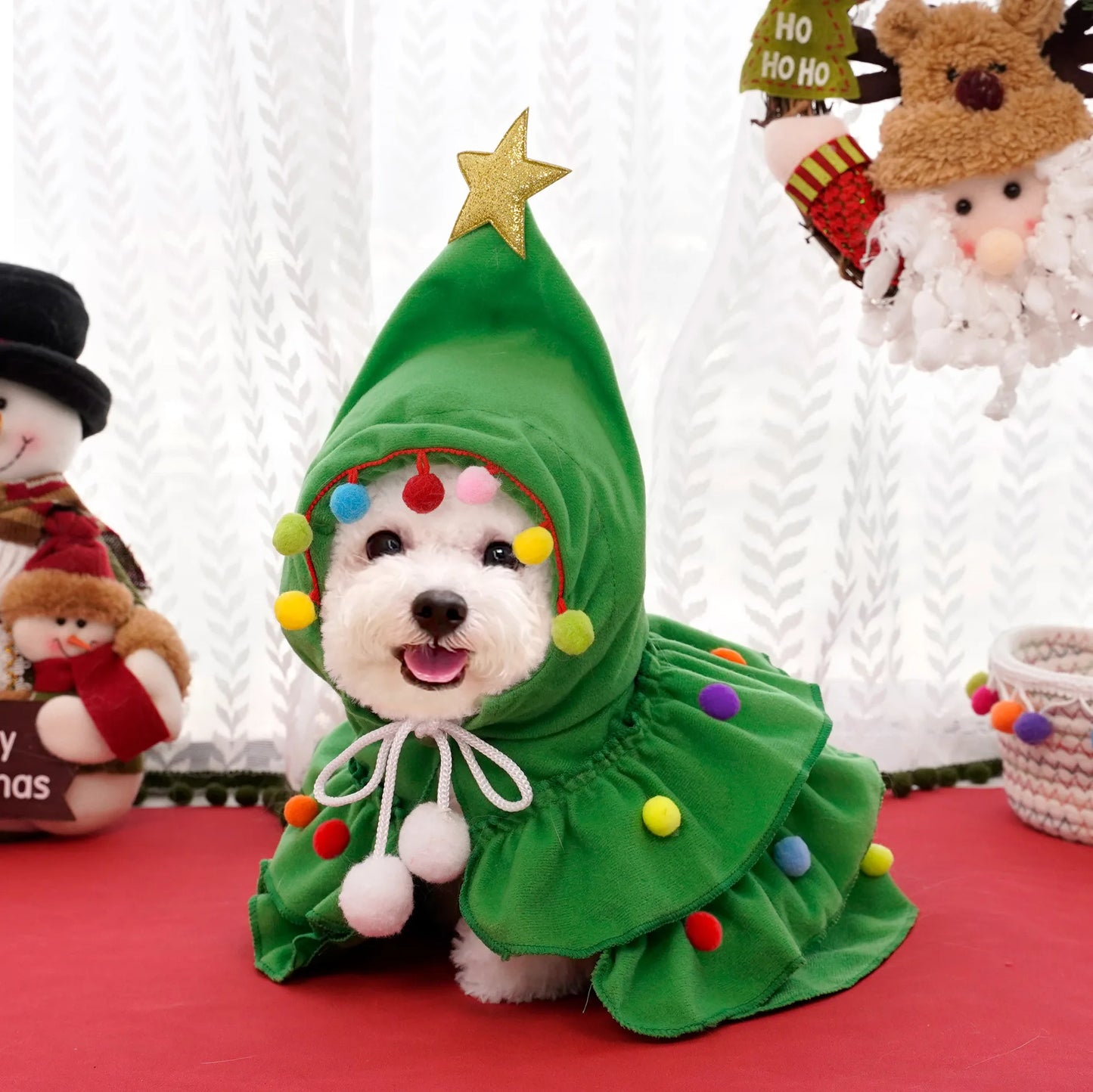 Four Seasons Christmas Pet Clothes Two Color Cloak Pet Fun Cloak Cloak Dog Transformation Holiday Atmosphere Supplies