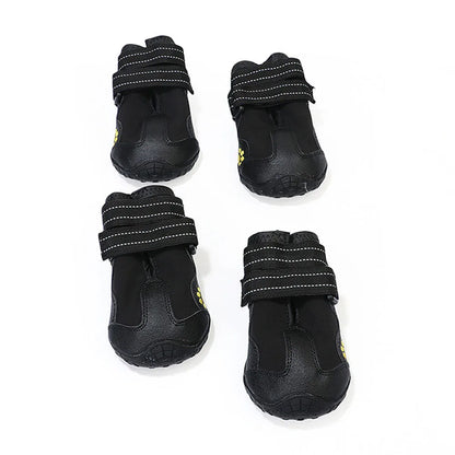 4pcs/set Pet Dog Shoes Reflective Waterproof Dog Boots Warm Snow Rain Pet Booties Anti-slip Socks Footwear For Medium Large Dogs