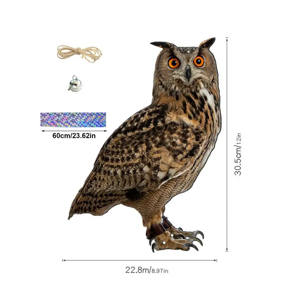 Farm Protector Bird Scarer Owl Scarecrow Scarer Pendant Garden Protector Pendant Waterproof With Bell Fake Bird Scarecrow Bird