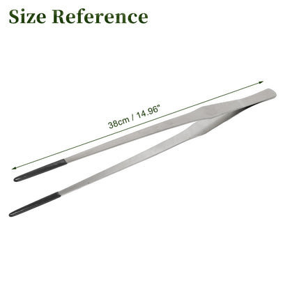 UXCELL Stainless Steel Curved Feeding Tweezers Aquarium Clip Pet Feeding Tools Long Tongs Reptile Forceps Fish Tank 38cm