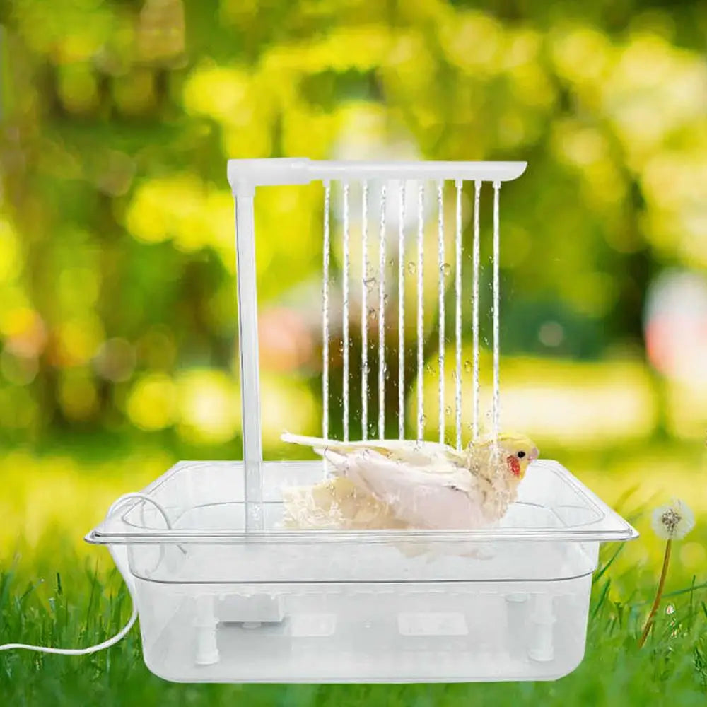 Bird Shower Box Automatic Shower Tub Multipurpose Bird Bathtub Parrot Bath Box For Pet Brids Parakeet Cleaning Supplies