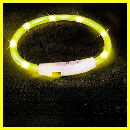 40/50/70cm Led Dog Collar USB Rechargeable Pet Dog Night Luminous Charge Collar Glowing Necklace Collar Safety Night Light