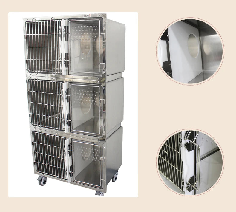 Hot Selling 304 Stainless steel high end cat cage with independent cat toilet