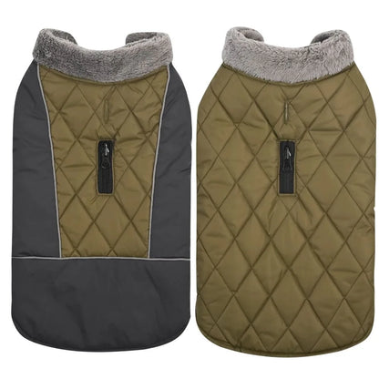 Warm Fleece Collar Dog Coat Jacket Double-Sided Winter Dog Coat Waterproof Puppy Clothing For Small Medium & Large Dogs Supplies