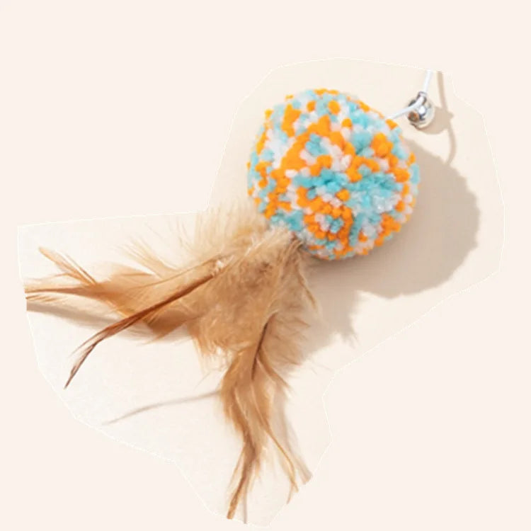 Cat Toy Cat Teaser Sticks Pussy Cat Stick Hair Ball Cat Bite Interactive Toy Replacement Head Pet Supplies