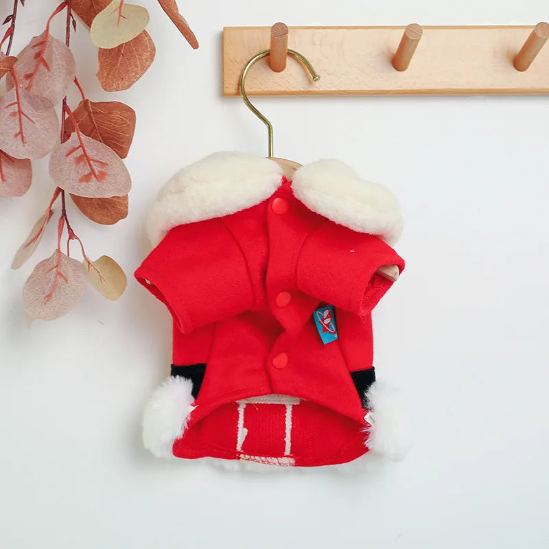 Luxury Christmas Dog Clothes for Small Dogs 2024 New Thicken Warm Fleece Dog Winter Coat Cold Weather Pet Apparel Puppy Costume