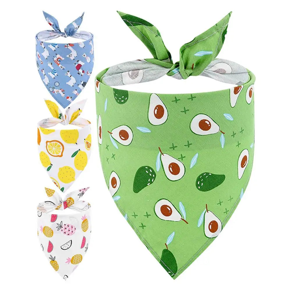 Fruit Dog Bandana Triangle Scarfs Bibs with Cute Fruit Pattern Cartoon Dog Triangle Bib Fruit Print Pet Neckerchief for Pet Dog