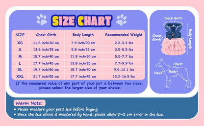 Princess Dog Dress for Small Dogs, Chihuahua Yorkie Layer Stripe Mesh Tutu Skirt Puppy Summer Clothes Pet Bowknot Dresses