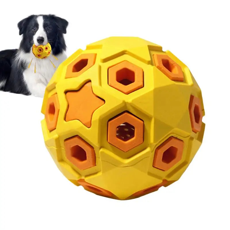 Pet Sound Toys Dog Toy Ball Rubber Hollowed Star Shape Squeaky Balls for Dogs Portable Bite Resistant Training Playing Supplies