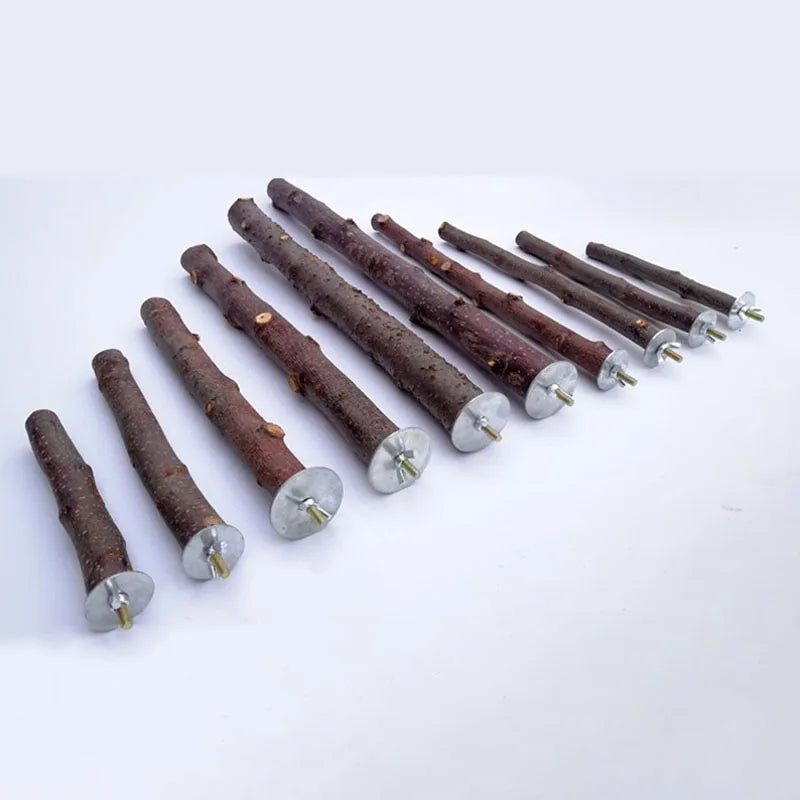 Natural Wood Pet Parrot Raw Wood Fork Tree Branch Stand Rack Squirrel Bird Hamster Branch Perches Chew Bite Toys Stick Supplies