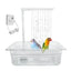Bird Shower Box Automatic Shower Tub Multipurpose Bird Bathtub Parrot Bath Box For Pet Brids Parakeet Cleaning Supplies