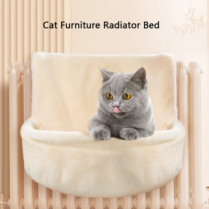 Pet Hanging Cat Bed Removable Cat Hammock Pet Bed for Radiator Cradle Hammock Durable Metal Frame Bed Cat Accessories Up to 30kg