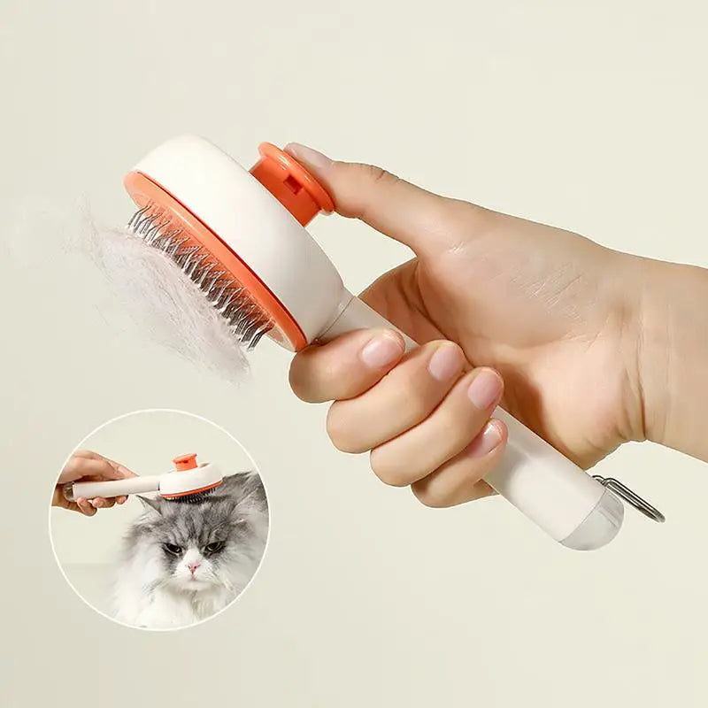 Self Cleaning Cat Brush Pet Cleaning Brush Pet Brush for Grooming Hair Removal with Release Button and Ergonomic Handle