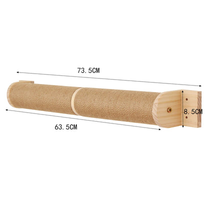 Wooden Cat Wall Hammock Perch Sisal Cat Wall Shelves Four-Step Steps Cat Scratching Post Indoor Cat Nest Tree Climber Furniture