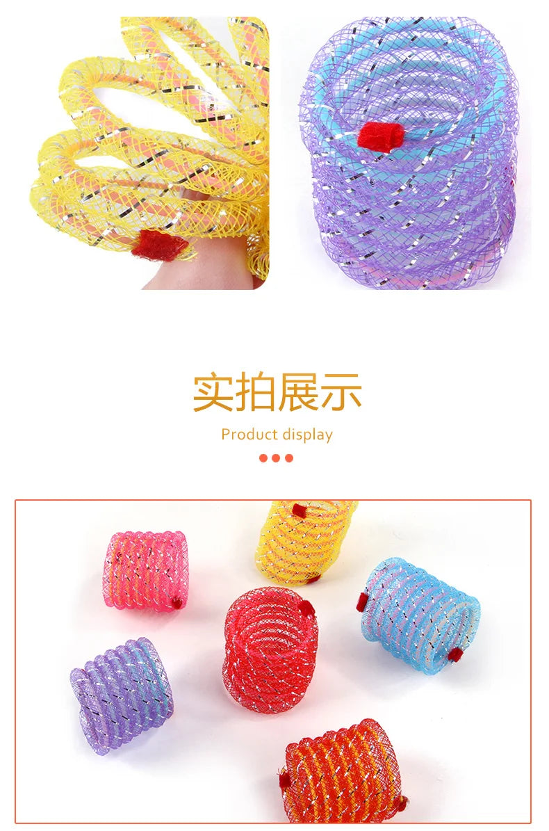Kitten Cat Toys Interactive Cat Spring Toy Colorful Springs Cat Pet Toy Coil Spiral Springs Pet Products for Cats
