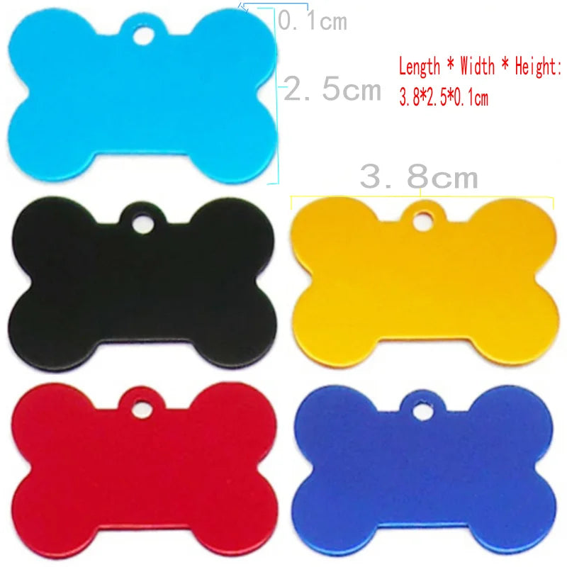 Dog Tag Personalized Pet Anti-Lost Dog Name Id Tag Free Engraving Dog Collar Pendant Dog Accessories for Small Medium Large Dogs