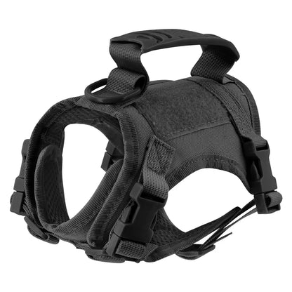 Tactical Cat Harness Leash for Walking Escape Proof Adjustable Kitten K9 Vest with Patch for Military Service Small Dog Training