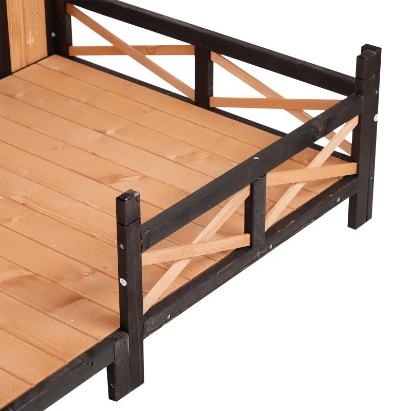 Custom Rainproof Outdoor Yard Large Dog Luxury Kennel Indoor Villa Large Size Wooden Kennel Dog House