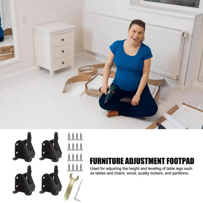 Adjustable Leg Leveler 4PCS Adjustable Furniture Leveling Feets Furniture Leveler Legs Adjustable Furniture Levelers With Screws