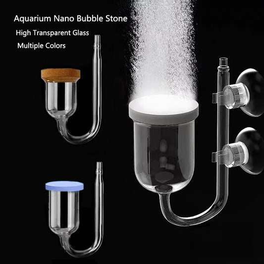 Highly Transparent Glass Air Pump Sand Stone Aquarium Oxygen Pump Fresh Air Stone Nano Bubble Bar Aquarium Fish Tank Aerator New