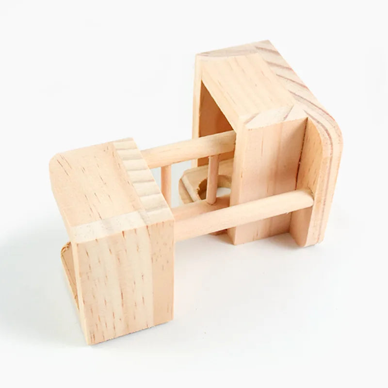 Hamster Natural Wooden House Hamster Climbing Toy Small Pet Toys for Hamster Squirrel Guinea Pig Rat Small Animals Accessories