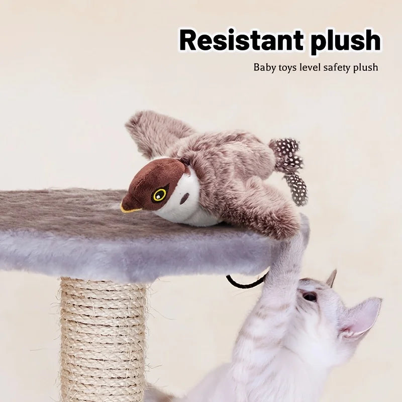 Flapping Bird Cat Toy, Interactive Flappy Bird Cat Toy Bird Toy for Cats, Simulated Chirping Bird Cat Toy, Interactive Cat Toy