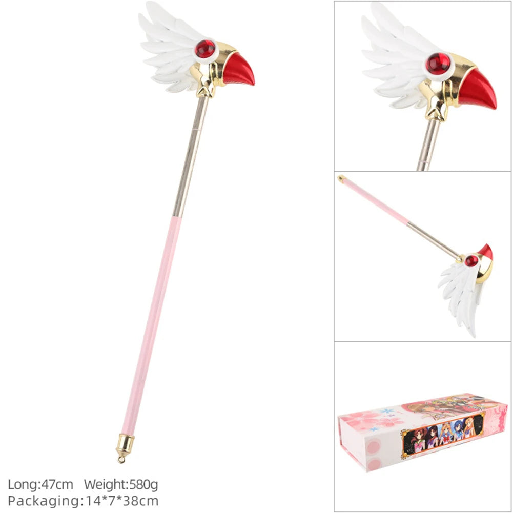 Brdwn Card Captor Clear Sakura Kinomoto Sakura Cosplay Birds Head Magic Wand Boxed Zinc Alloy Model Toy