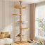 Cats Tree Floor Solid Wooden Cat Tree House Climbing Pets Furniture Adjustable Kitten Trees Tower Multilayer Cat Climbing Frame