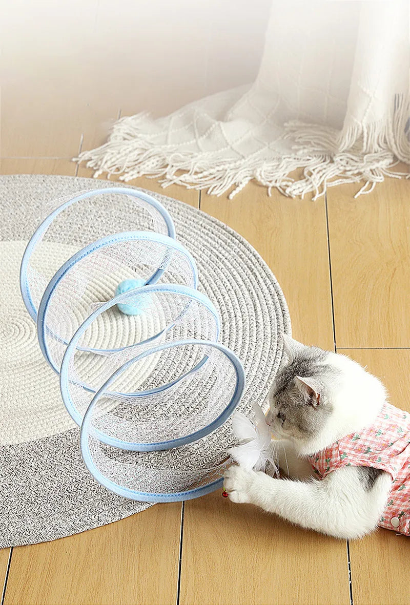 Cats Tunnel Foldable Pet Cat Toys Funny Kitten Stick Mouse Supplies Fun Toy Tunnel Toy for Cat Play Tunnel Tube Cat Accessories