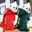 Dinosaur Pet Costume Cat and Dog Halloween Costume Cute Pet Dino Hoodie for Small Dogs Winter Warm Outfits Puppy Fleece Clothes