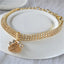 Fancy Summer Pet Dog Collars Alloy Rose Gold Zircon Footprint Pendant Necklace for Cats Luxury Designer Pet Neck Accessories