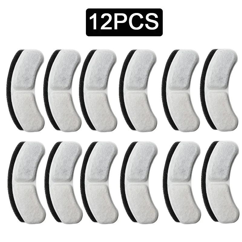 12/6set Filters Element Replaced Activated Carbon Filter Cat Water Fountain  Accessories Replacement Resin Resin Filter Element