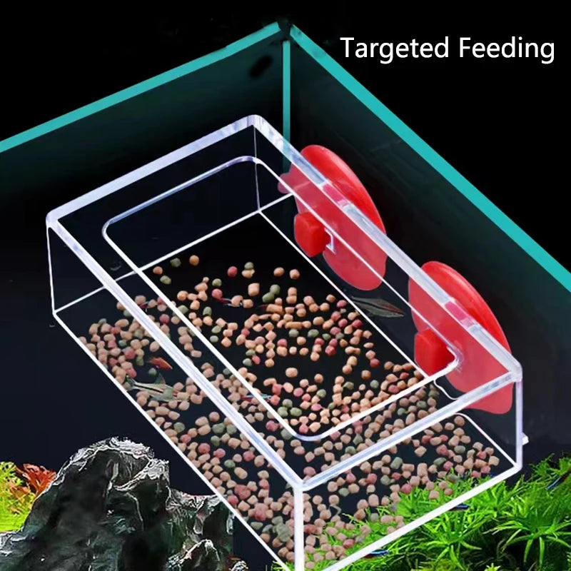 Aquarium Feeding Ring Fish Tank Station Floating Food Tray Feeder Aquarium Accessory with Strong Suction Cup New