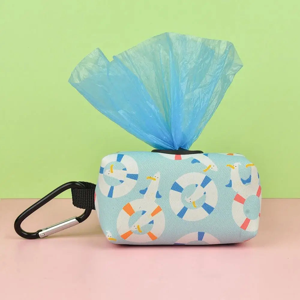 Poop Bag Holders Canvas Dog Poop Bag Holder With Graphic Print Portable Doggie Bag Holder Animal Waste Collection Pouch