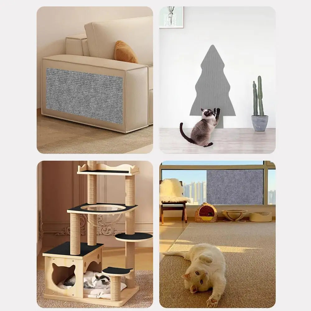 Cat Scratching Mat Self-Adhesive Trimmable Carpet Cat Pet Scratcher for Anti-scratching Sofa Furniture Protection Cat Accessorie