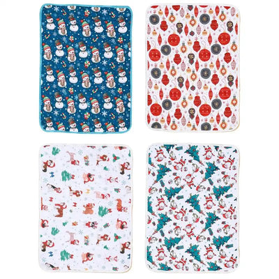 Reusable Puppy Pads Christmas Theme Pet Pee Pads Leak-Proof Puppy Pads Pee Pee Pads Super Absorbent Whelping Mat 60*45cm