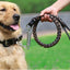 No Pull Leather Dog Leash Durable Cowhide Braided Dog Leash Buffer Spring Design for Training Walking Large and Medium Dogs Pets