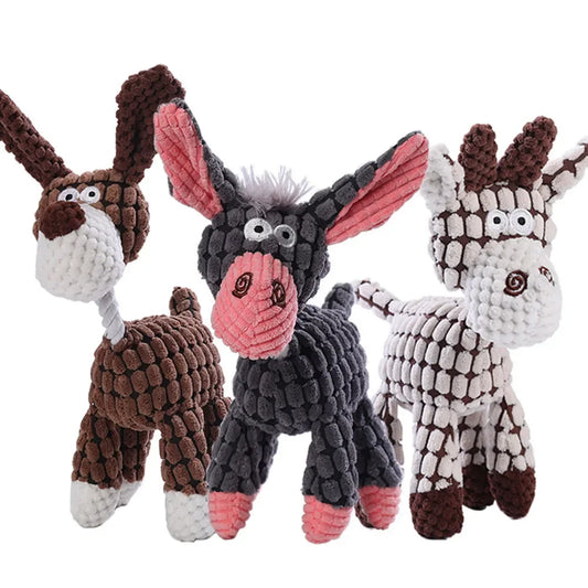 Pet Toys Plush Dog Toys Squeaky Dog Toys Stuffed Toys for Small Medium Large Dogs Animals Toys Puppy Chew Toy with Clean Teeth