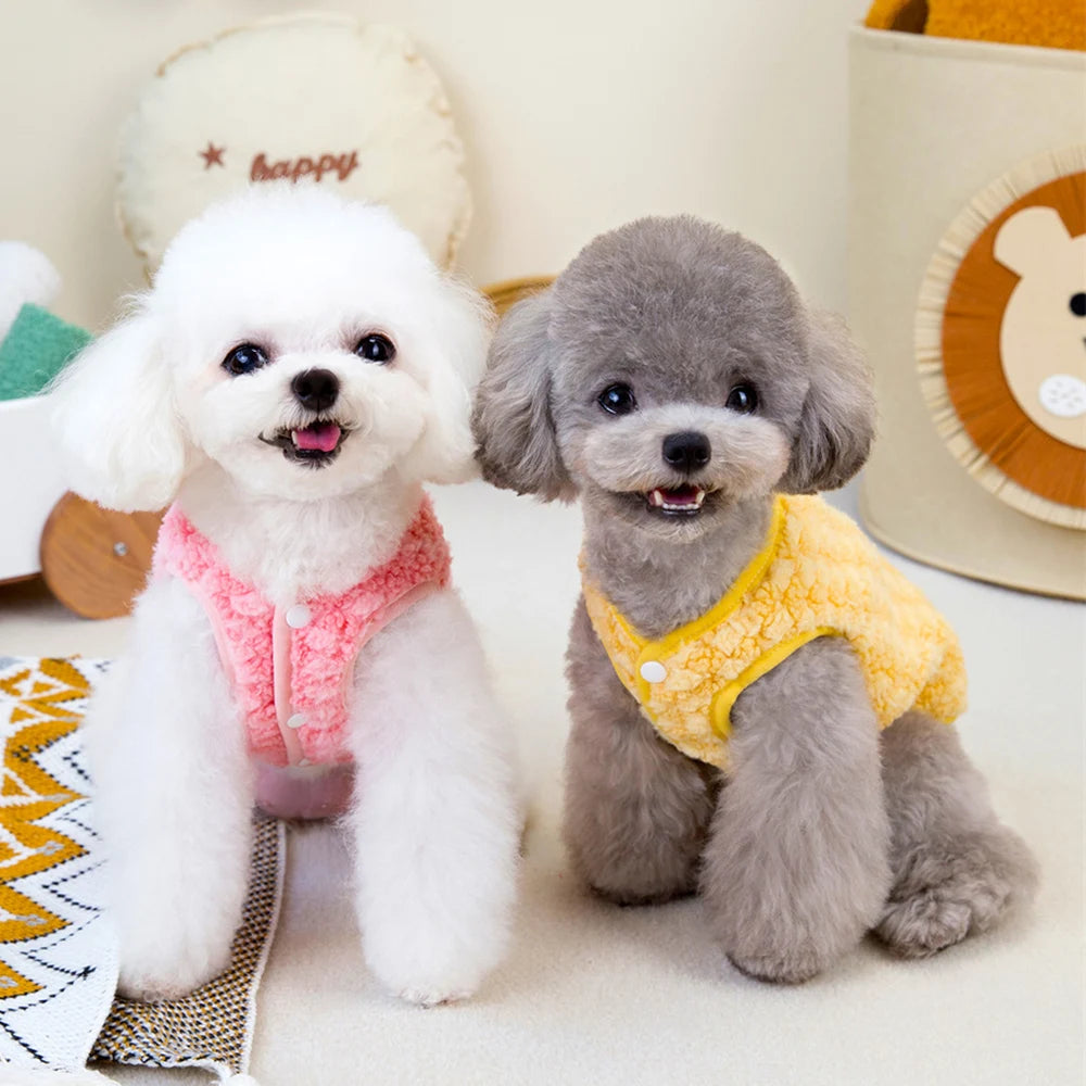 Autumn Winter Puppy Dog Cat Coat Jacket with Buckle Warm Fleece Pet Clothes for Small Dogs Shitzu Chihuahua mascotas Clothing