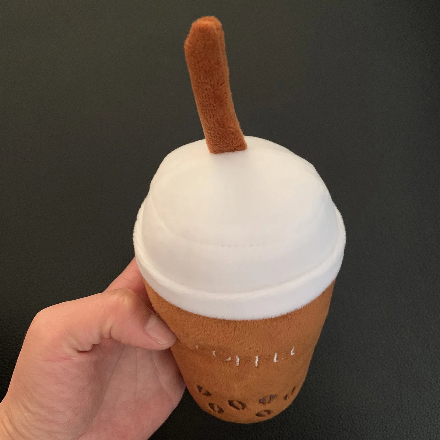 Dog Plush Toy Dog Beverage Coffee Series Plush Filled Coffee Cup Pet Toys Squeak Puppy Toys Fleece Squeak Toys