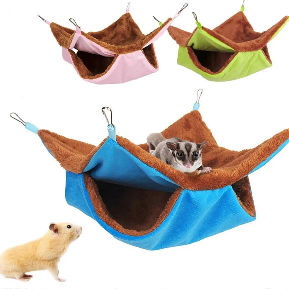 Sugar Hammock Double-layer Design Winter Warm Small Pet Hanging Sleeping Bag Honeybird Comfort Cotton Hand-woven Resting
